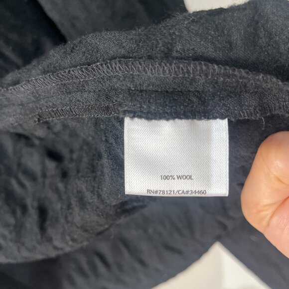 EILEEN FISHER 100% Wool Black Embossed Light Jacket - Picture 4 of 11